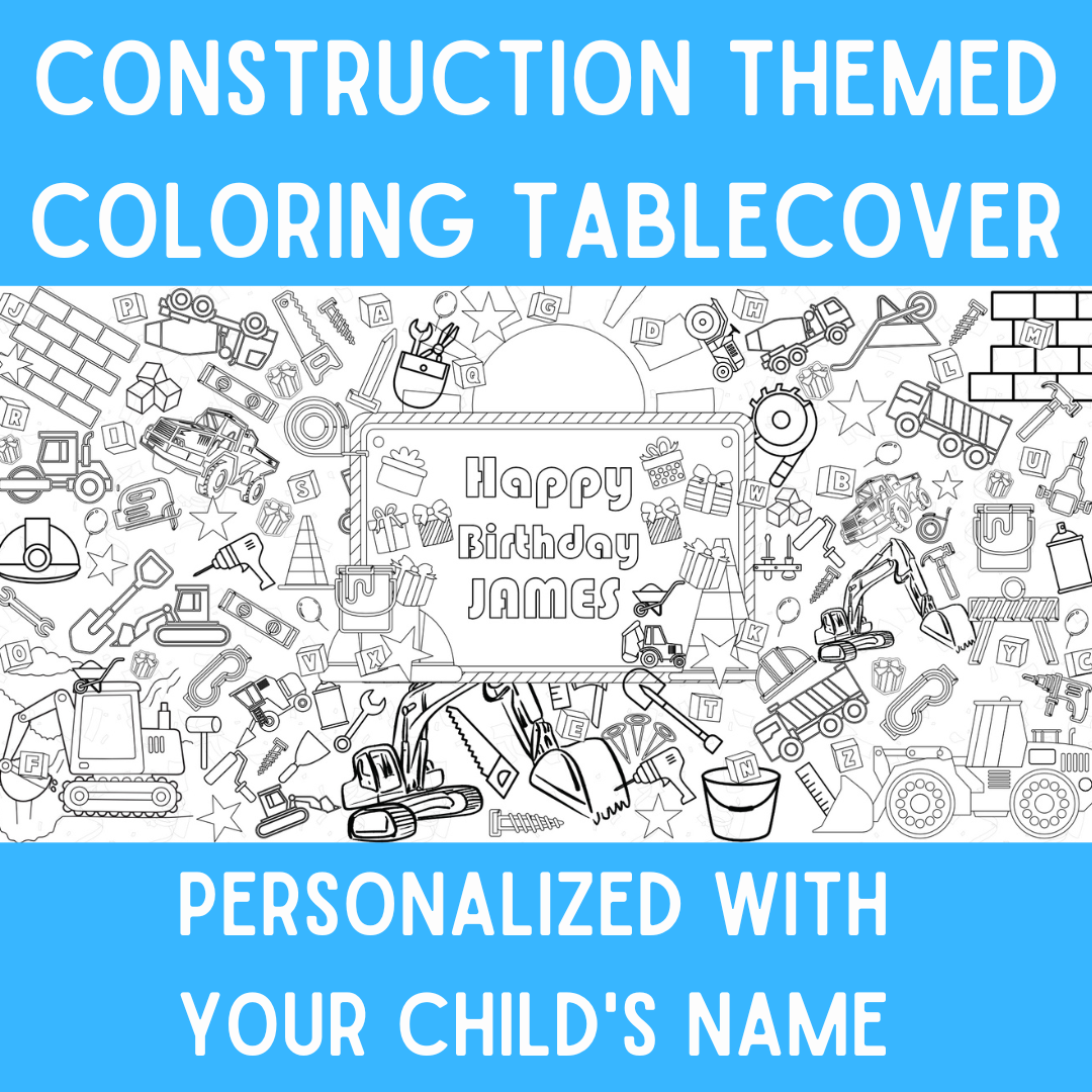 Construction Coloring Tablecloth