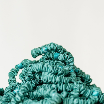 Organic Silk Small Scrunchie Jade Green