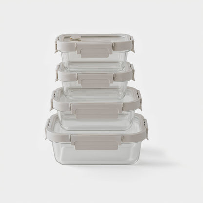 Rectangular Glass Container Set