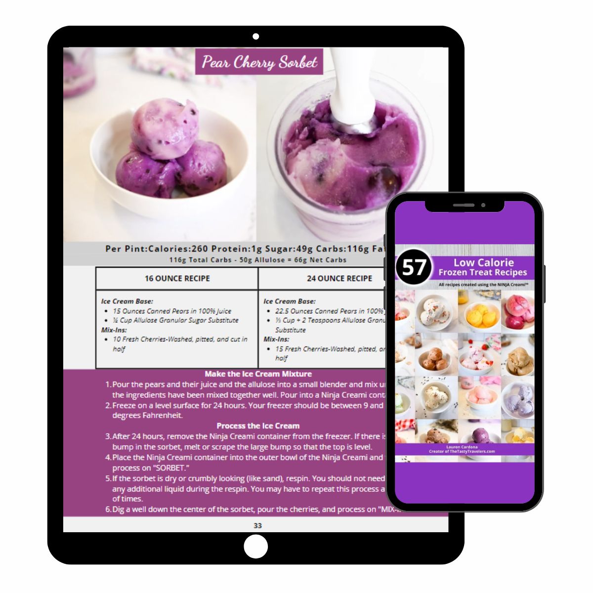 57 Low Calorie Ninja Creami Recipes-Digital Download