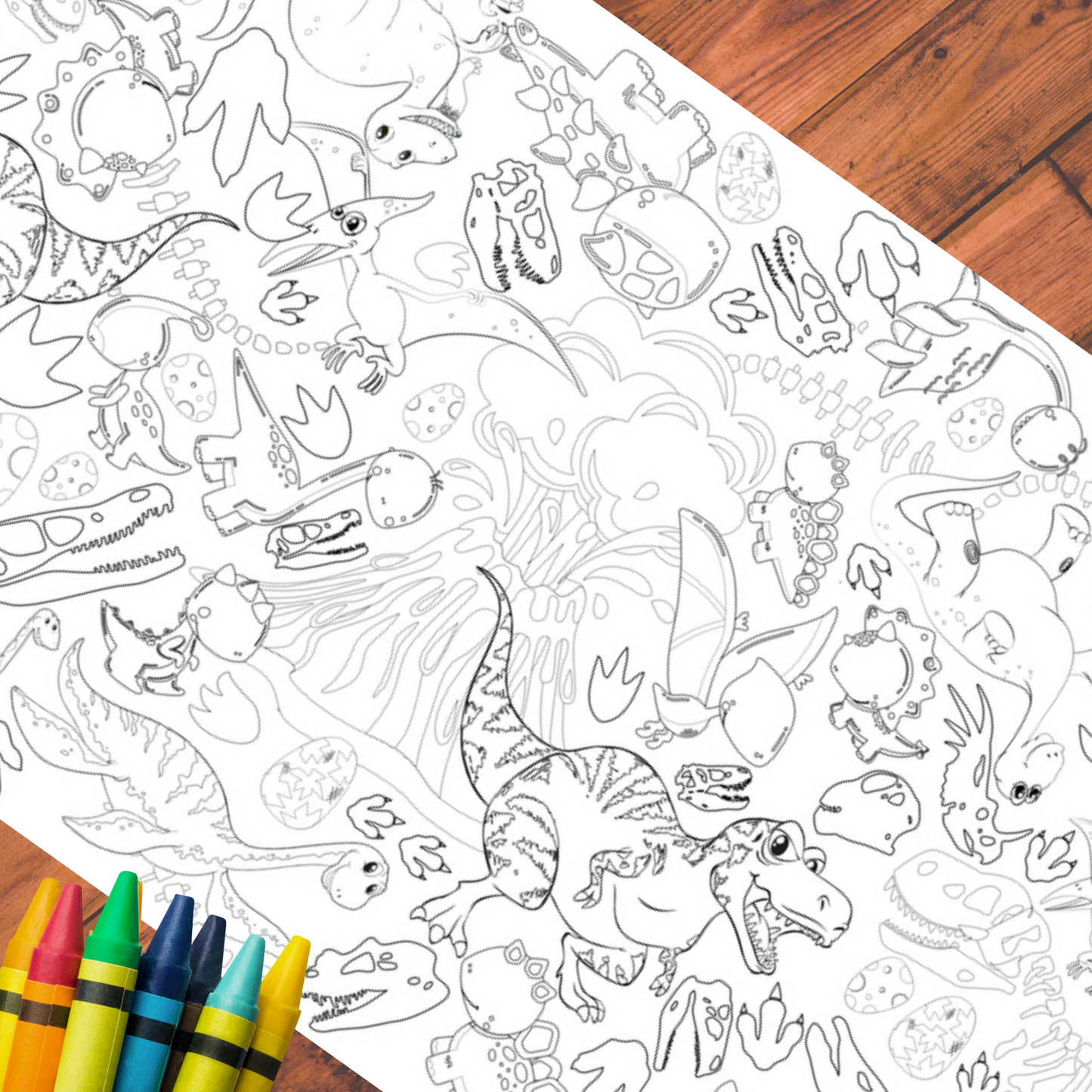 Dinosaur Coloring Tablecloth