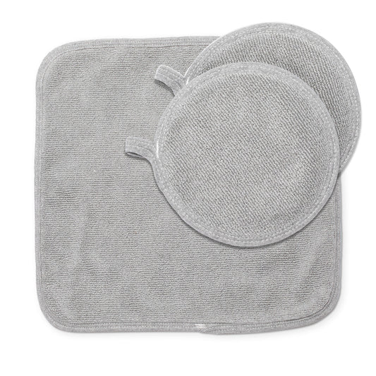 Cook & Clean Bundle 100% Cotton Dish Drying Mat 16" x 18.5", (2) 100% Cotton Pot Holders