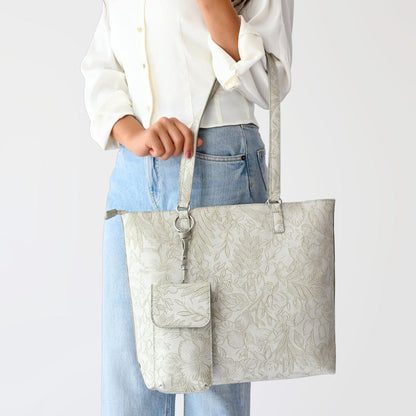 Floral Tote W/Crossbody
