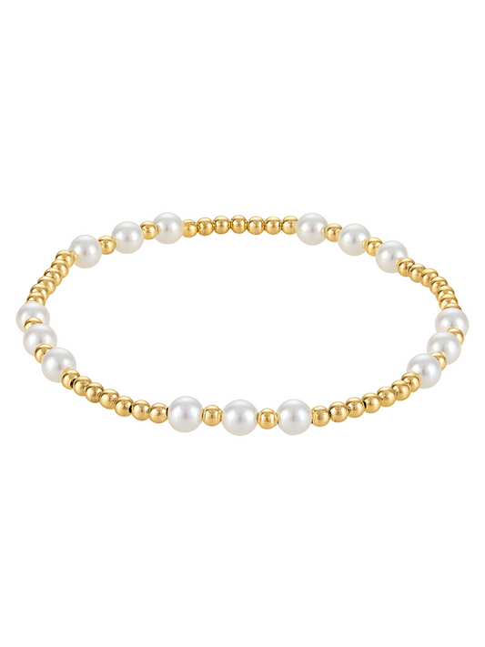 Graduating Pearl Stretch Bead Bracelet 4mm