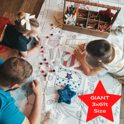 USA Patriotic Coloring Tablecloth