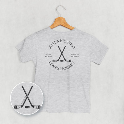 Just A Kid Who Loves Hockey (Kids Back Print)