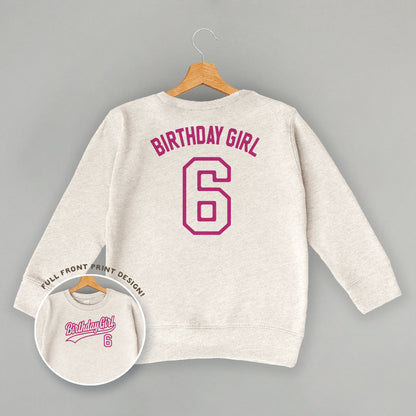 Birthday Girl Varsity #6 (Kids Back Print)