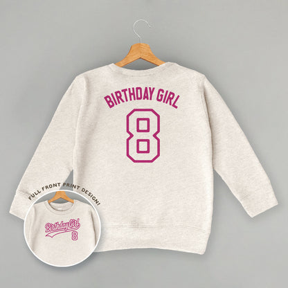 Birthday Girl Varsity #8 (Kids Back Print)