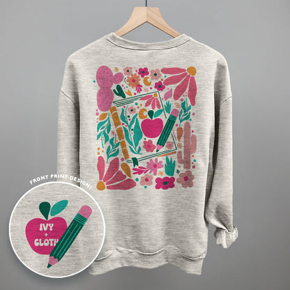 Abstract Floral Teacher Doodle (Back Print)