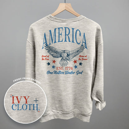 America Red & Blue Eagle (Back Print)
