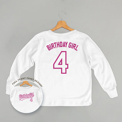 Birthday Girl Varsity #4 (Kids Back Print)