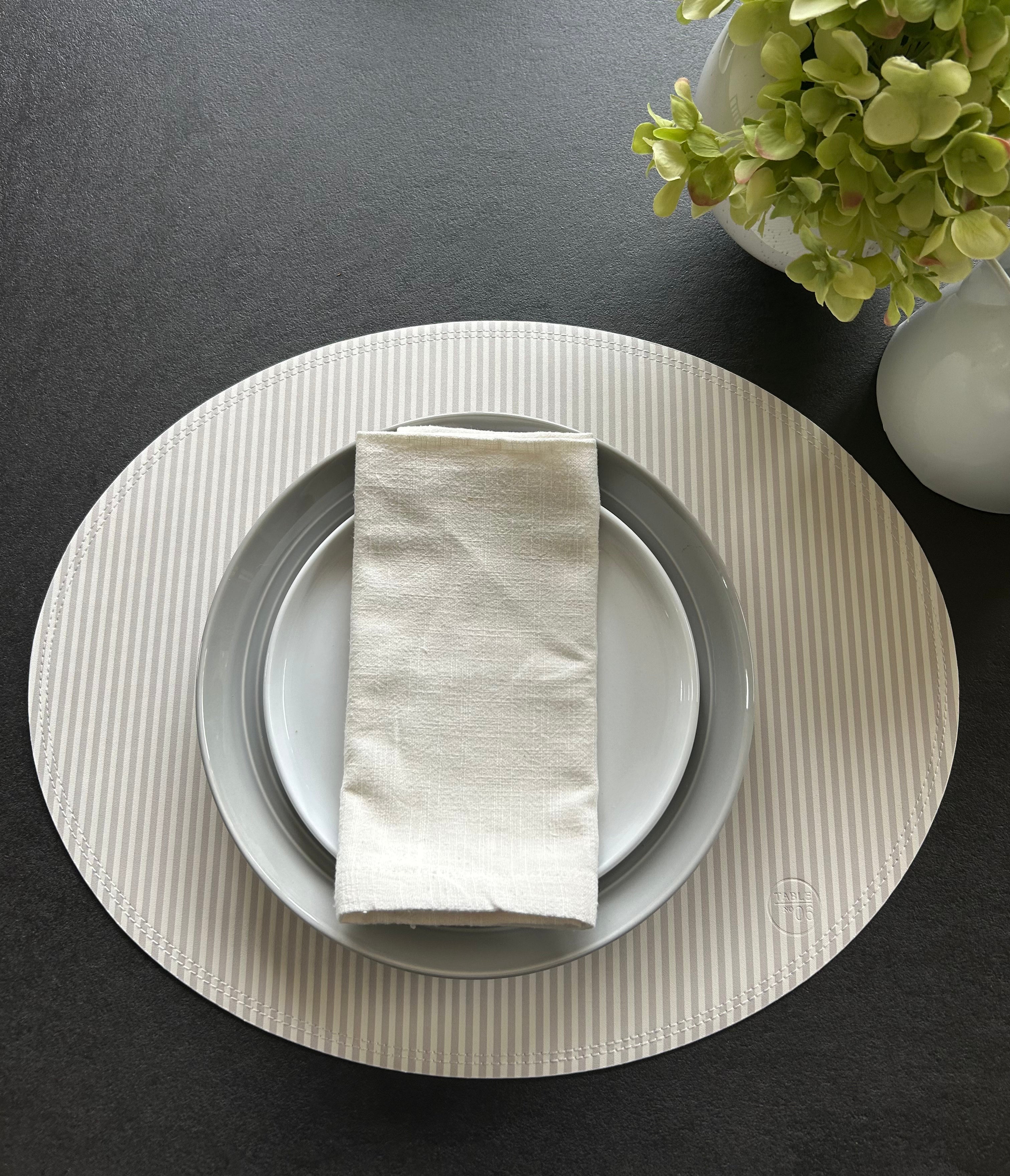 Placemat Set - Gray Stripe