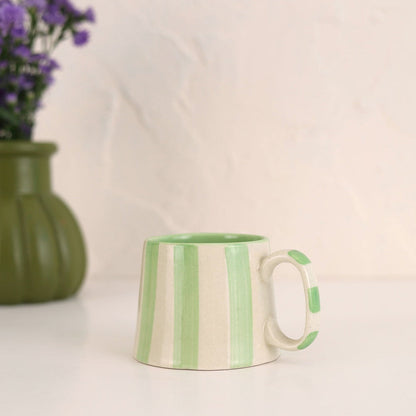 Ceramic Green Stripe  Coffee cup- 220ml