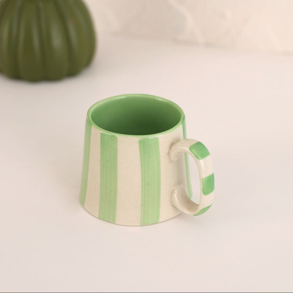 Ceramic Green Stripe  Coffee cup- 220ml