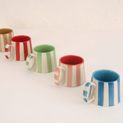 Ceramic Pink Stripe  Coffee cup- 220ml
