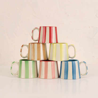 Ceramic Pink Stripe  Coffee cup- 220ml