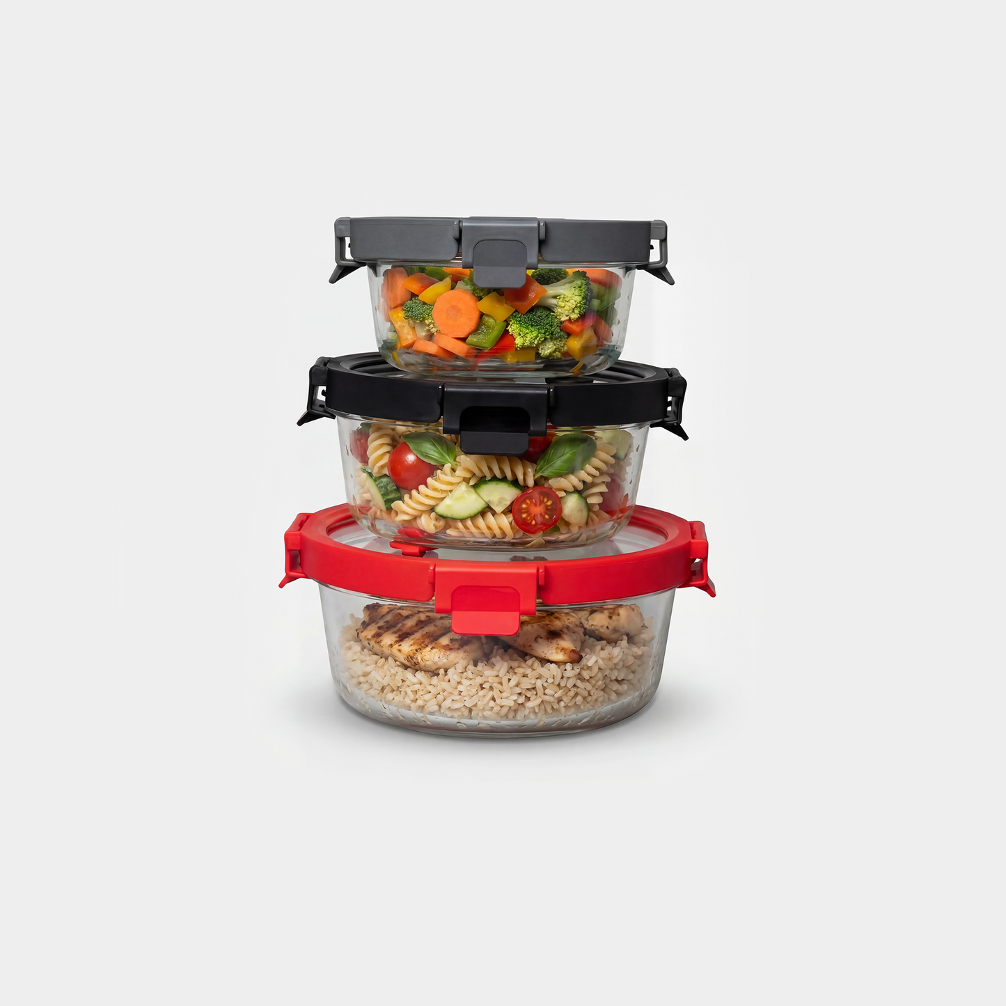Glass Containers & Lids - Round