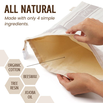 Reusable Beeswax Bread Bags for Homemade Bread & Sourdough