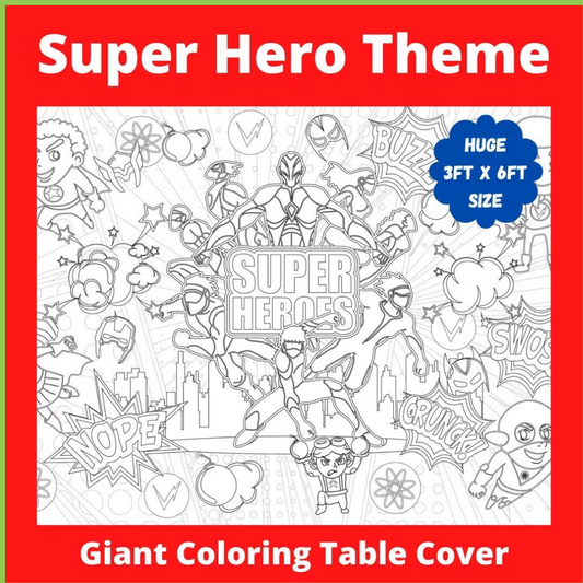 Super Hero Coloring Tablecloth