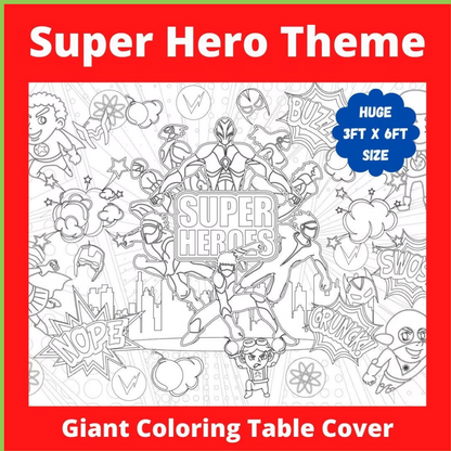 Super Hero Coloring Tablecloth