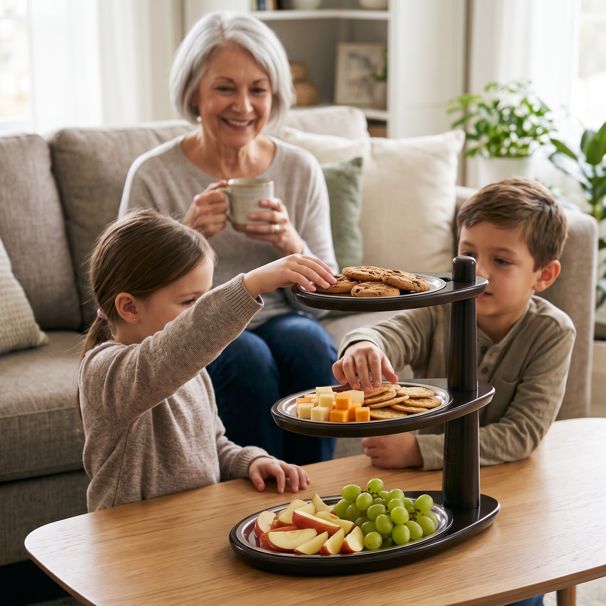 3-Tier Rotating Serving Stand