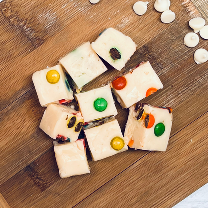Handmade Vanilla Fudge with M&Ms | Meem's Fudge Shoppe
