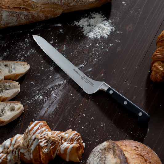 Meridian Elite Offset Scalloped Bread Knife - 8"