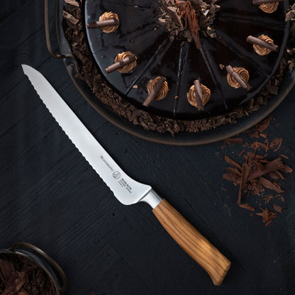 Oliva Elite Offset Scalloped Bread Knife - 8"