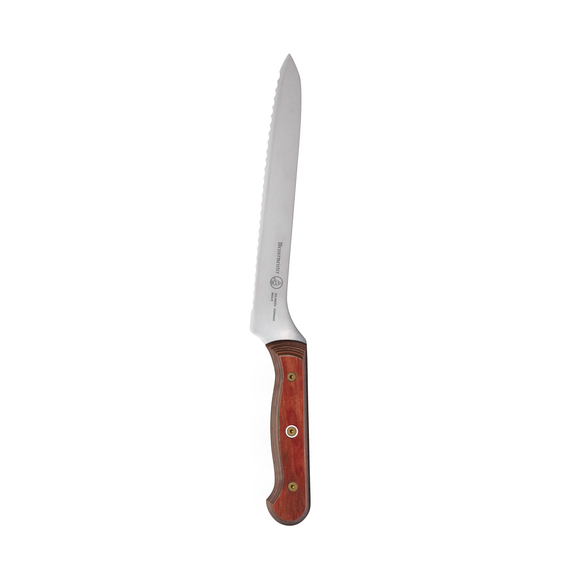 Custom Red Scalloped Offset Knife - 8"