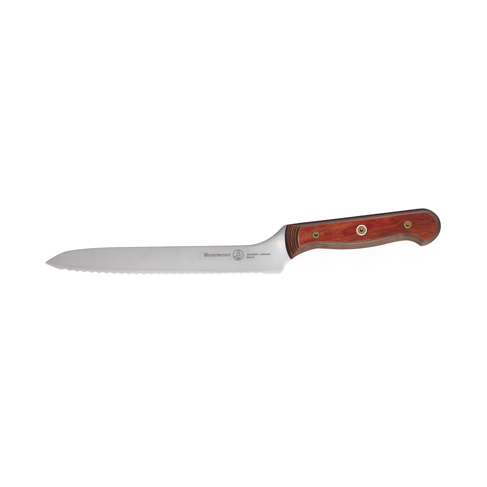 Custom Red Scalloped Offset Knife - 8"