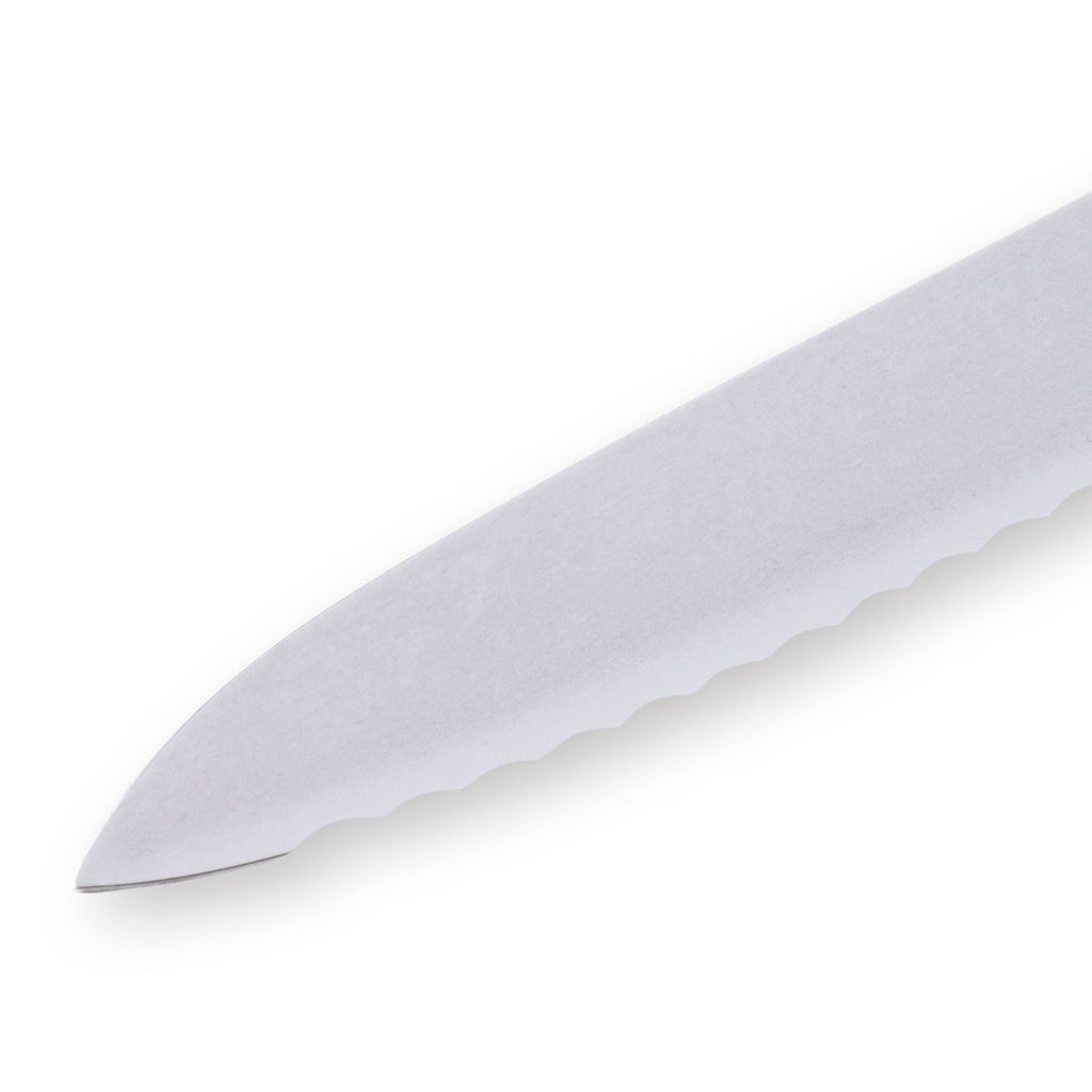 Custom Red Scalloped Offset Knife - 8"