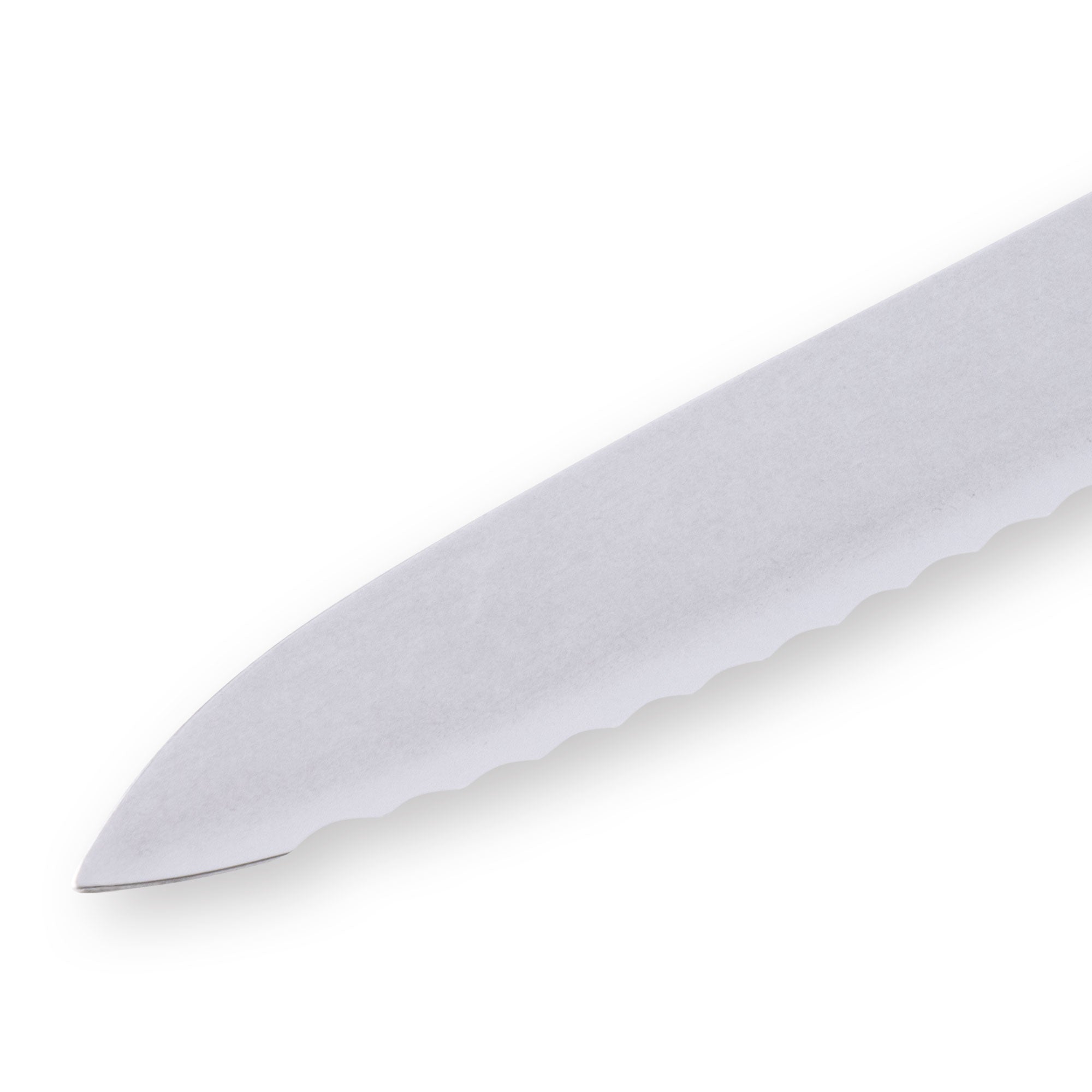 Custom Red Scalloped Offset Knife - 8"