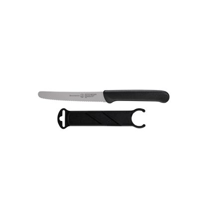Black Serrated Tomato Knife with Matching Sheath - 4.5"