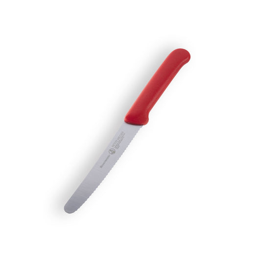 Red Serrated Tomato Knife with Matching Sheath - 4.5"