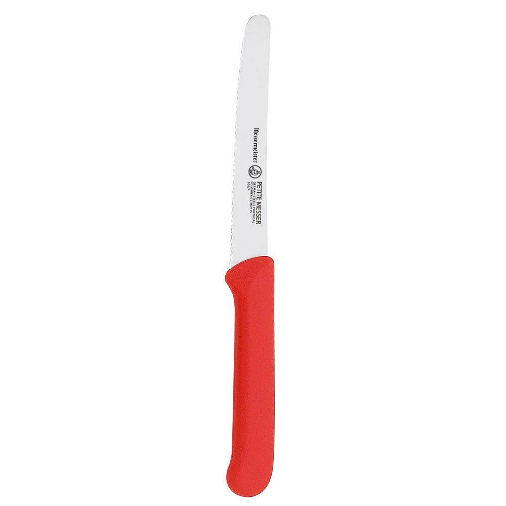 Red Serrated Tomato Knife with Matching Sheath - 4.5"