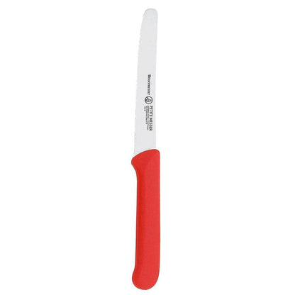 Red Serrated Tomato Knife with Matching Sheath - 4.5"