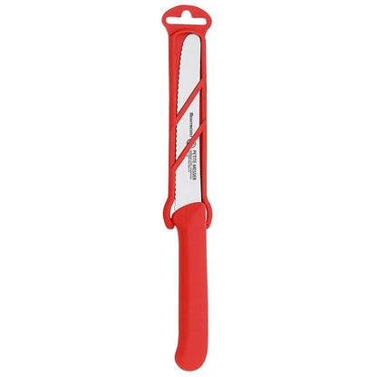 Red Serrated Tomato Knife with Matching Sheath - 4.5"