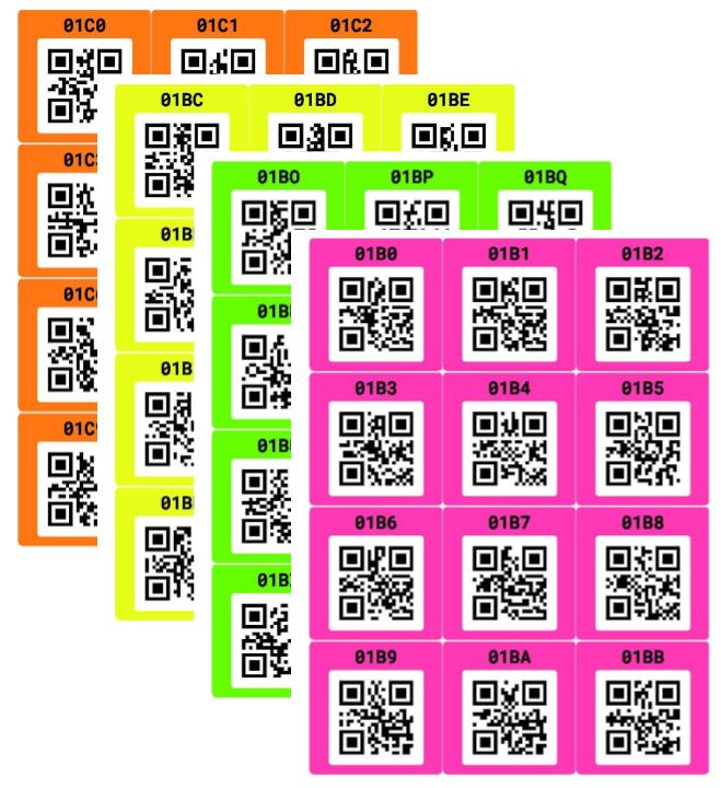 Smart Labels QR Code Stickers Pack of 48 (Neon) Made in USA - QR Code Labels for Storage & Inventory Tracking, Storage Unit Organization, App Stickers for Inventory Organization & Moving Supplies