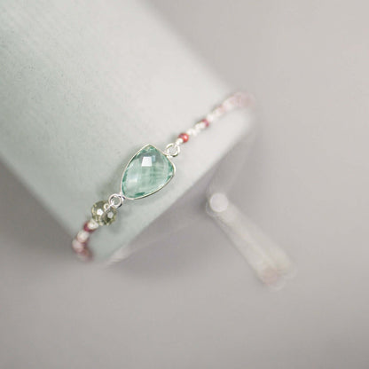 Green Amethyst Silver Isla Bracelet