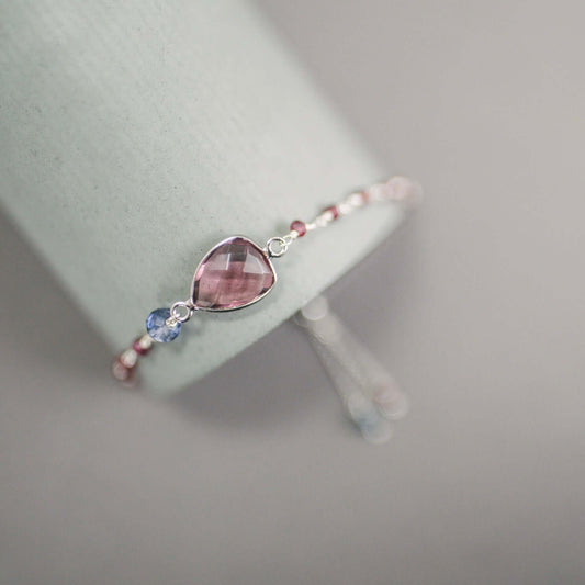 Rhodolite Garnet Silver Isla Bracelet
