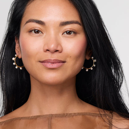 Mini Isla Pearl Hoop Earrings
