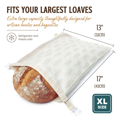 Reusable Beeswax Bread Bags for Homemade Bread & Sourdough