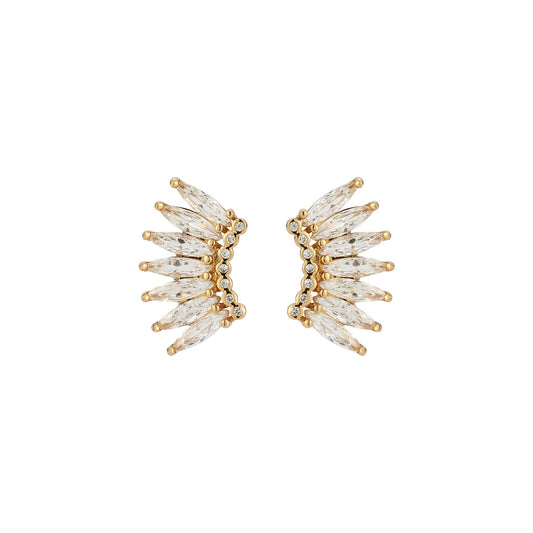 Petite Crystal Madeline Earrings Gold