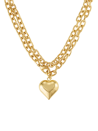 Poppy Puffy Heart Necklace