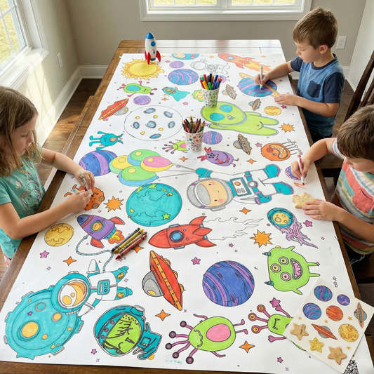 Space  Coloring Tablecloth