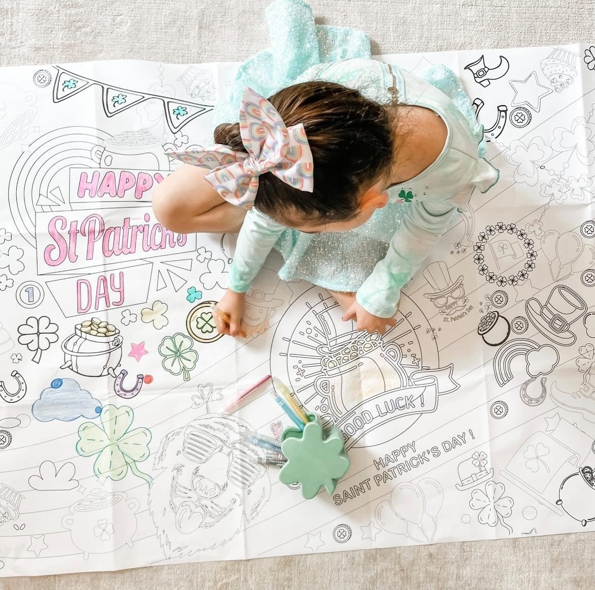St. Patrick's Day Coloring Tablecloth