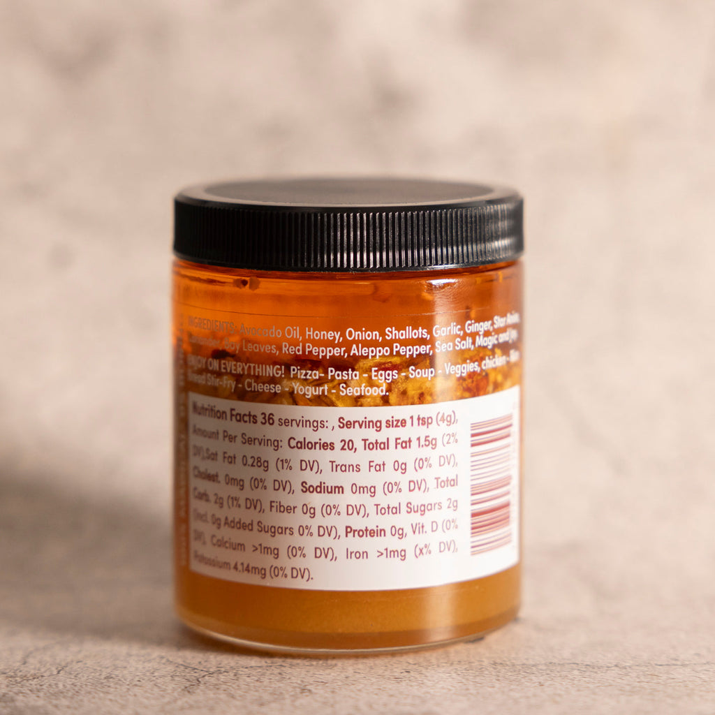 Chili Crisp Spicy Honey Flavor- Avocado Oil, Sweet Heat, Flavorful Crunch