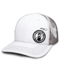 Snap Back Hat - White/Grey Camo Side Logo