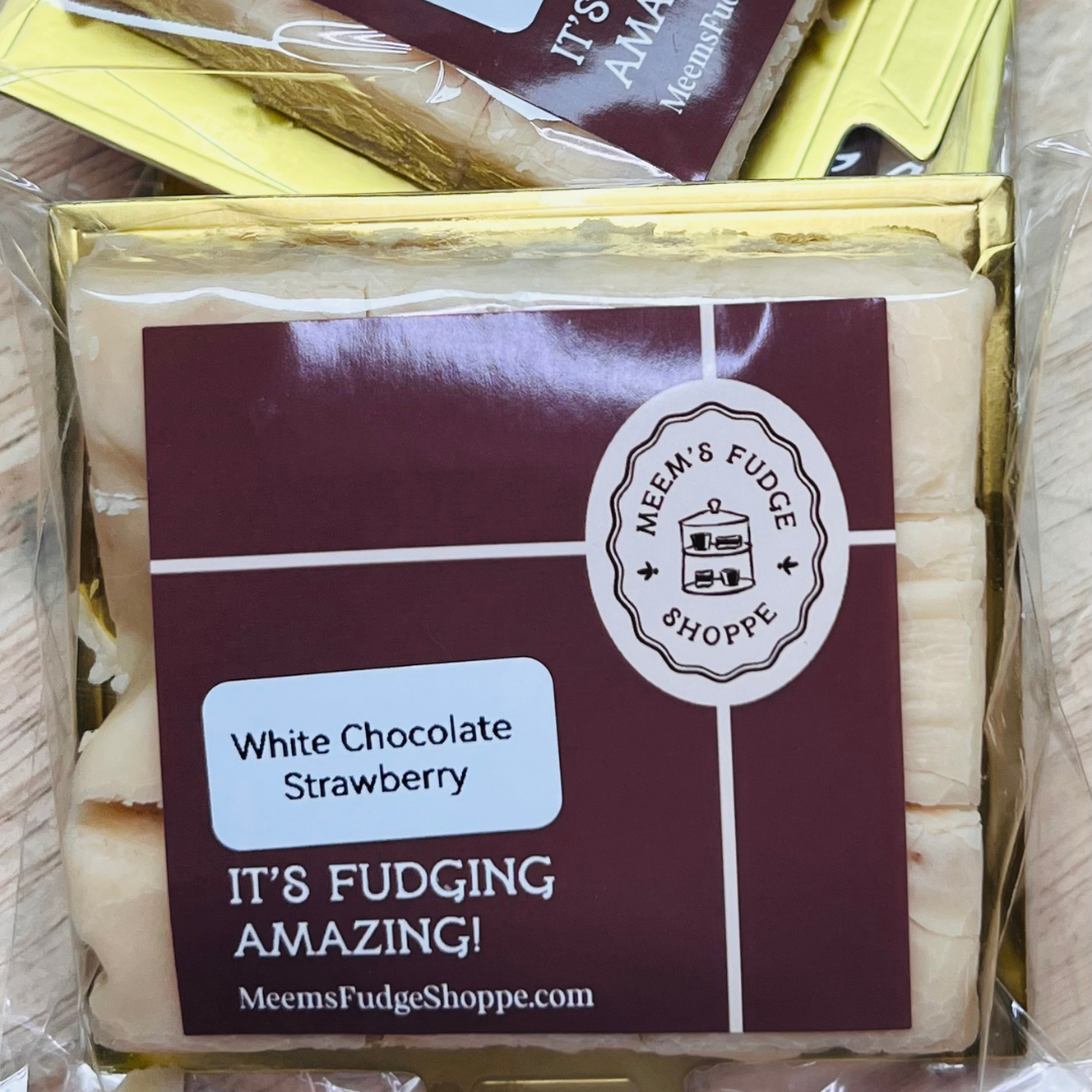 Handmade White Chocolate Strawberry Fudge | Meem's Fudge Shoppe
