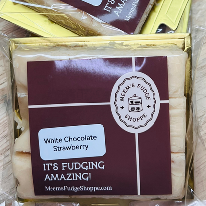 Handmade White Chocolate Strawberry Fudge | Meem's Fudge Shoppe